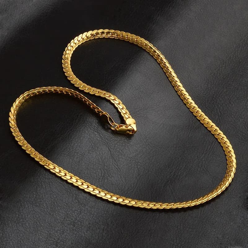 Collana a catena a maglie cubane in oro vintage per uomo Gioielli Hip Hop Streetwear Idee regalo per fidanzato Argento sterling 925