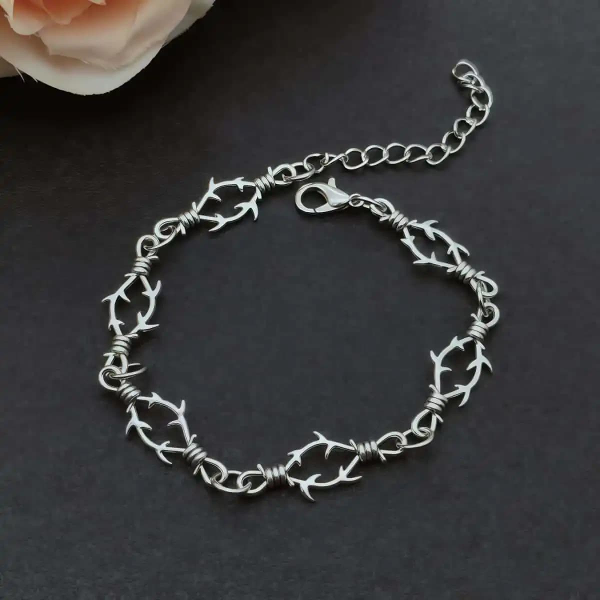 Bracciale in filo spinato, gioielli gotici, accessori punk, Y2k, Hippie, roccia, catena a spillo, regolabile, esagerato, per donna uomo