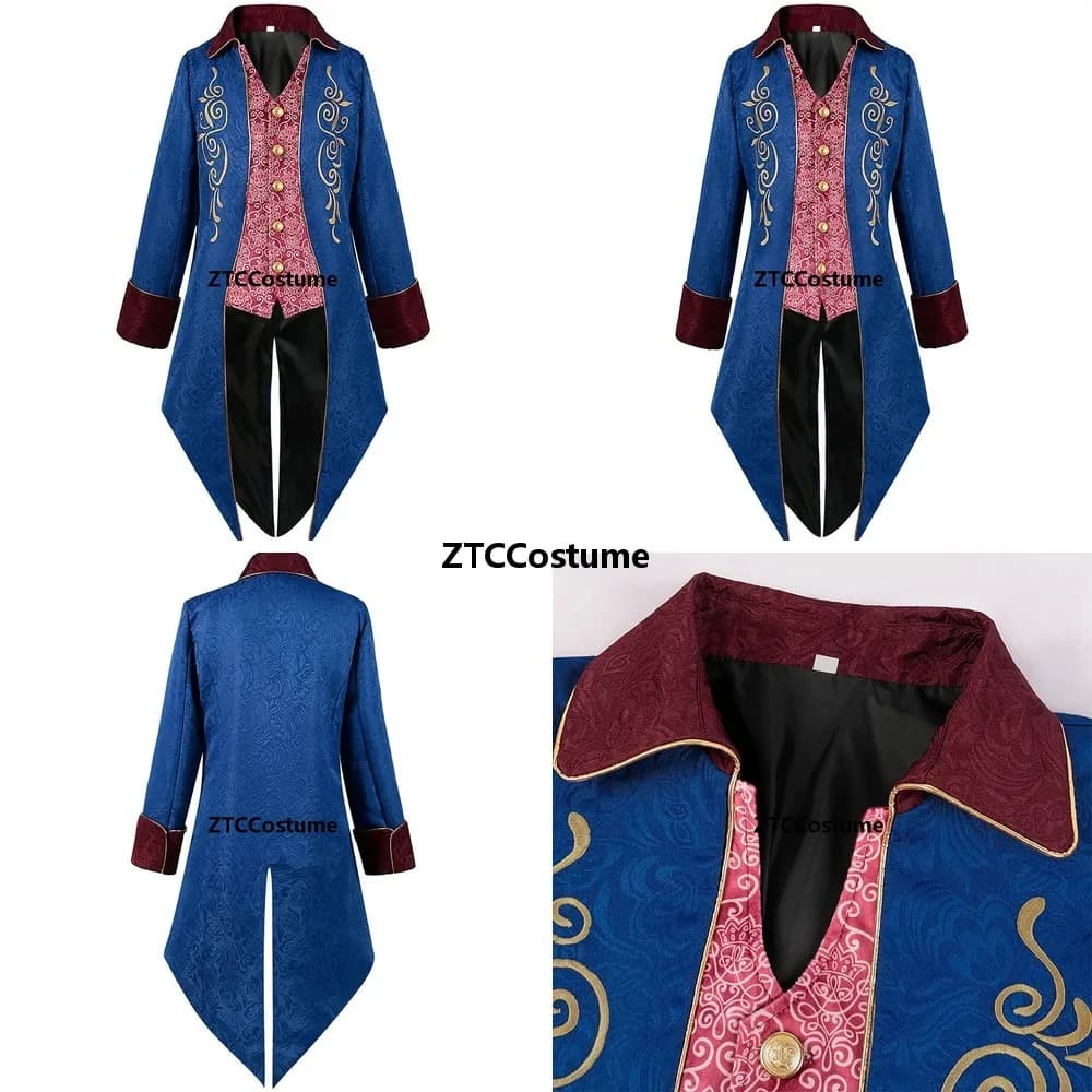 Giacca a Frac Vittoriana Steampunk, Costume Medievale da Uomo per Cosplay, Halloween, Carnevale e Feste