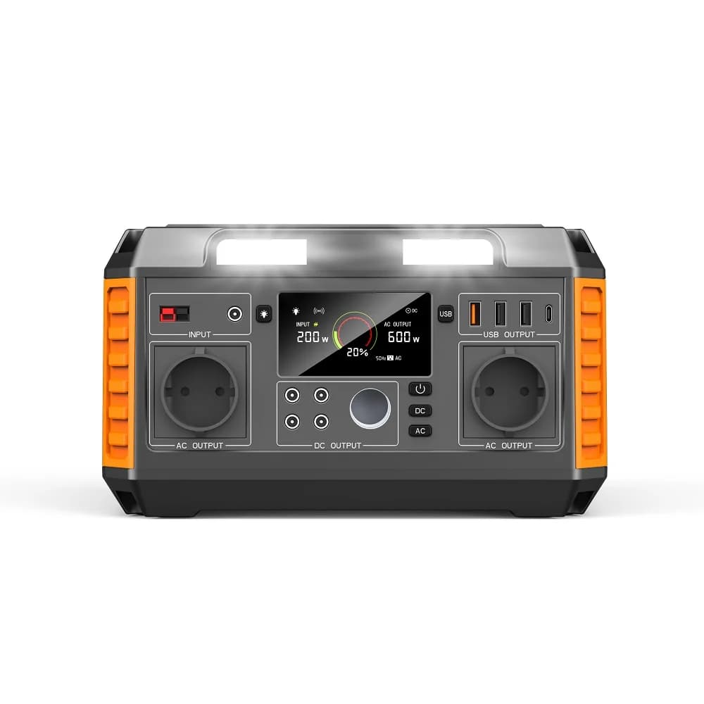 Batteria al litio ternaria portatile da esterno da 600 W per generatore solare da campeggio con pannello solare wireless