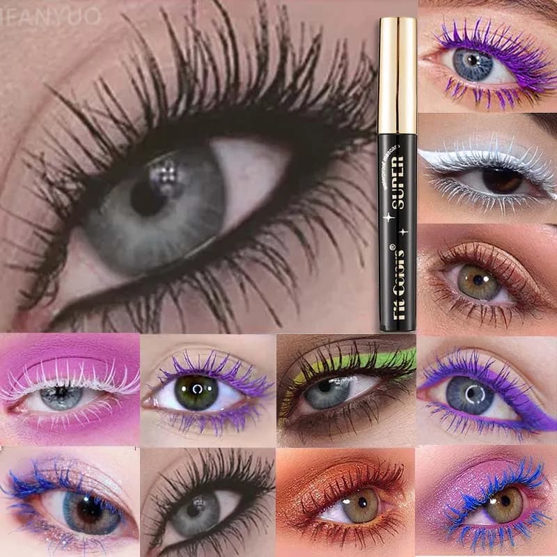 Silk Fiber Mascara in 14 Colors, Waterproof and Long-Term, 4D Effect for Extension Eyelashes, Moisturizing Eye Makeup for Party