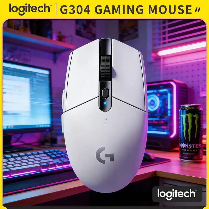 Mouse da Gaming Wireless Logitech G304 LIGHTSPEED, 12000 DPI, Latenza 1ms, Sensore HERO, Batteria 250 Ore, Leggero e Comodo, per Ufficio e Giocatori