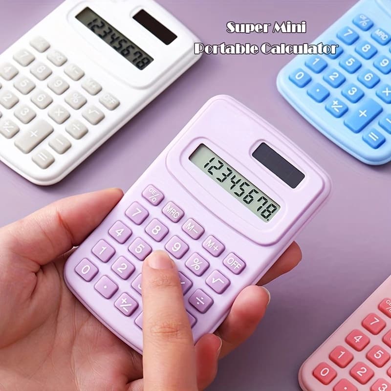 Calcolatrice solare piccola calcolatrice portatile calcolatrice elettronica per ufficio domestico LCD a 8 cifre carina per calcolatrice della scuola primaria per bambini