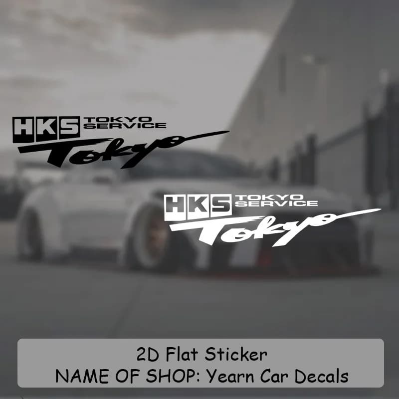 1PC Adesivo Logo HKS Tokyo Service Trasparente, Decalcomania JDM Impermeabile e Resistente ai Raggi UV per Auto