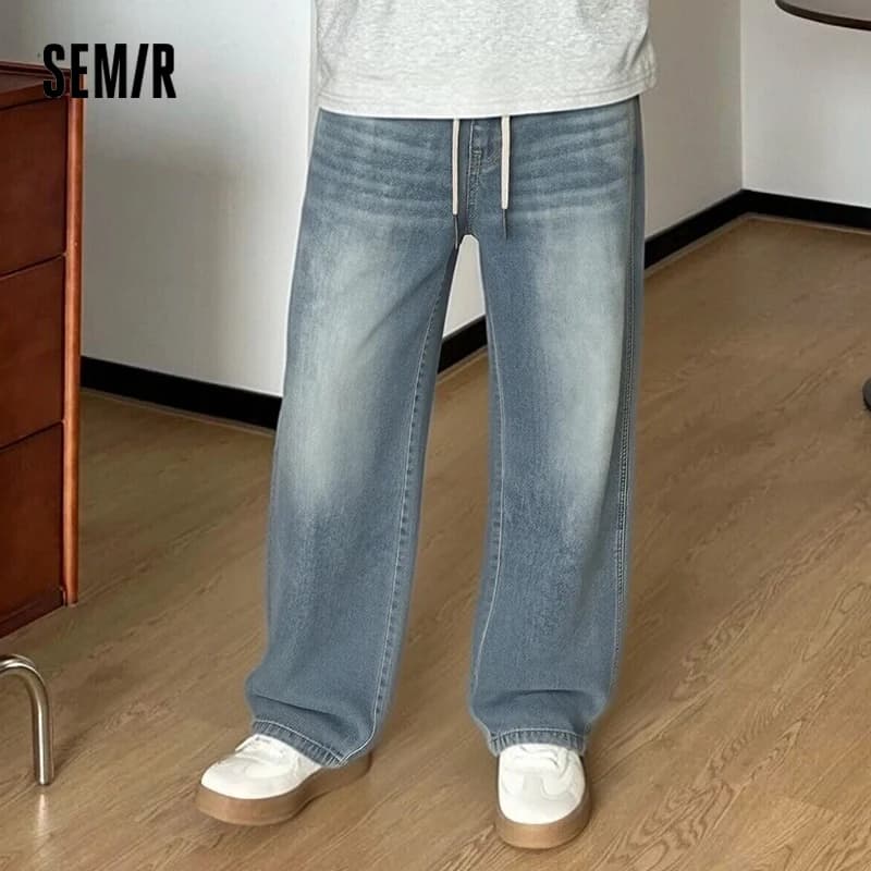 Pantaloni da uomo Semir in denim stile americano vintage, gamba dritta, alla moda, comodi per il pendolarismo, collezione estiva 2026, stile casual, top.