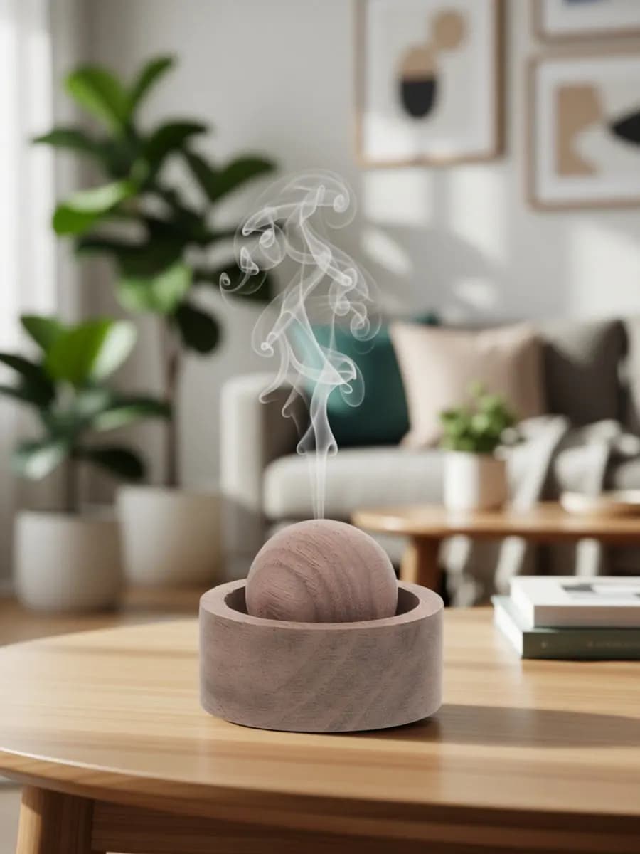 Wooden Essential Oil Diffuser Compact Spherical Aromatherapy Indoor Car Air Freshener Wood Air Freshener for Home Office Use