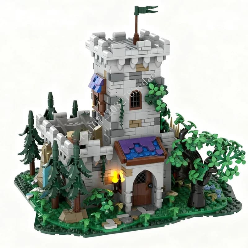 1645PCS MOC Medieval Castle Puzzle Medieval Tower Assembly Set Toy For Assembly Christmas Birthday Holiday Toy Gift for Ages