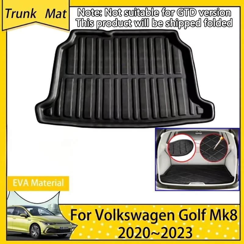 Car Trunk Mat for Volkswagen VW Golf 8 Mk8 2020 2021 2022 2023 Pad Rear Boot Cargo Floot Tray Carpet Auto Accsesories