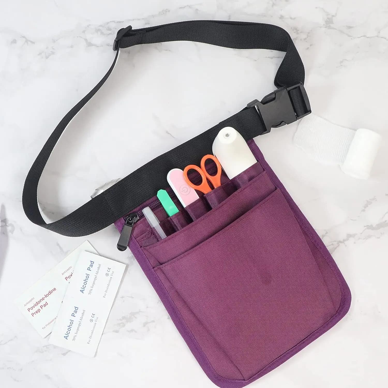 Organizer per marsupio infermieristico - Cintura da infermiera regolabile con tasche per attrezzature e forniture mediche