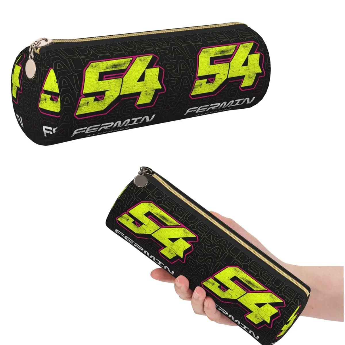 Astuccio cilindrico Fermin Aldeguer Numero 54 Spagna Ducati BK8 Gresini Racing MotoGP per la scuola, porta penne e matite
