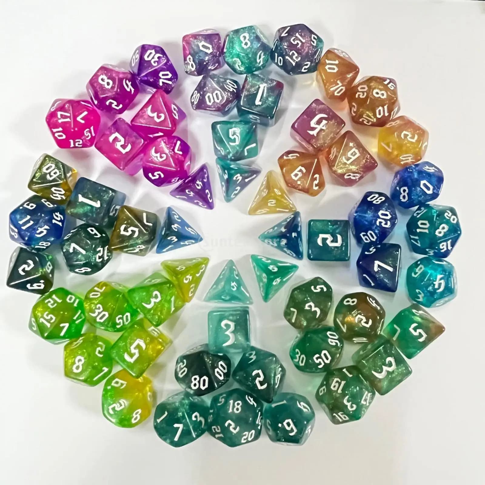 7/10PCS Gioco di ruolo Set di dadi D4 D6 D8 D12 D20 D10 Dadi poliedrici Gioco da tavolo Puntelli per MTG TCG DND Gioco da tavolo Gioco di società
