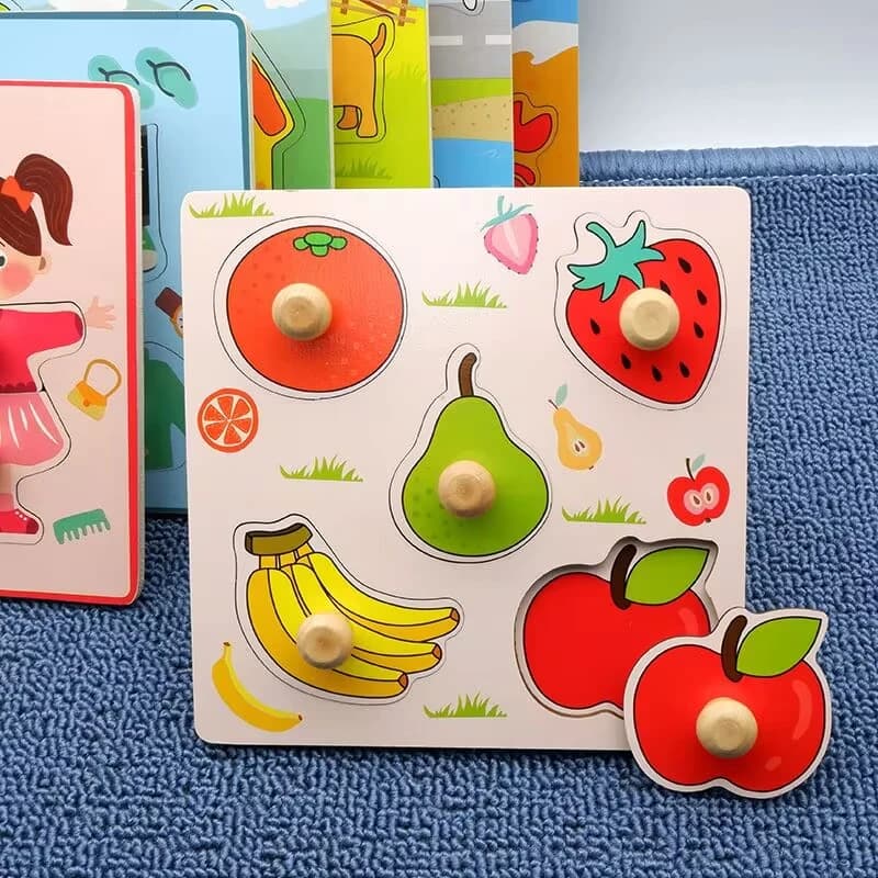 Bambini Montessori 3D Puzzle in legno Mani Afferrare Bambino Puzzle Giocattoli educativi per l'apprendimento Giochi per bambini Puzzle per bambini 1 2 3 anni