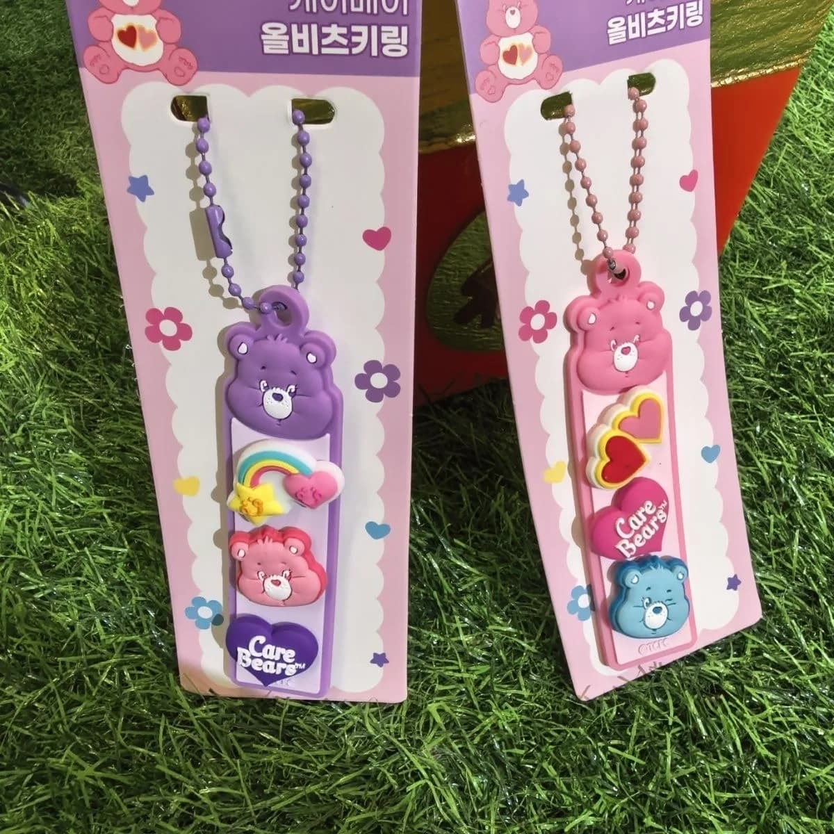 Portachiavi in Silicone Care Bears, Ciondolo Decorativo per Borsa con Catena di Perline per Fan