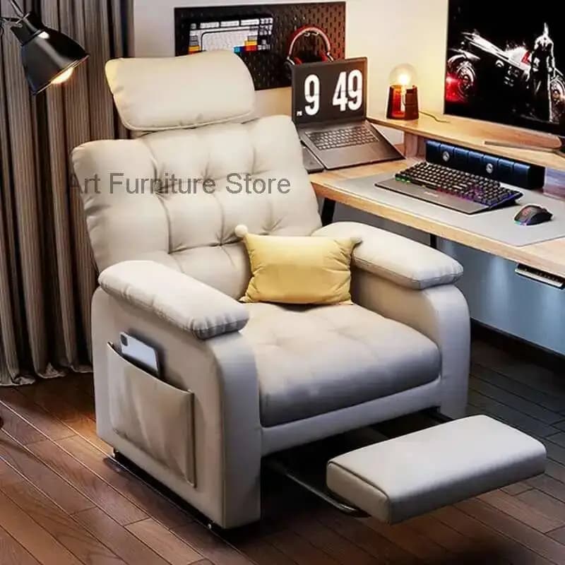 Sedia da Ufficio Ergonomica con Braccioli, Poltrona Reclinabile per Camera da Letto, Sedia Girevole Comoda con Massaggio, Sedia da Gaming, Sillas De Oficina, Arredamento per Ufficio