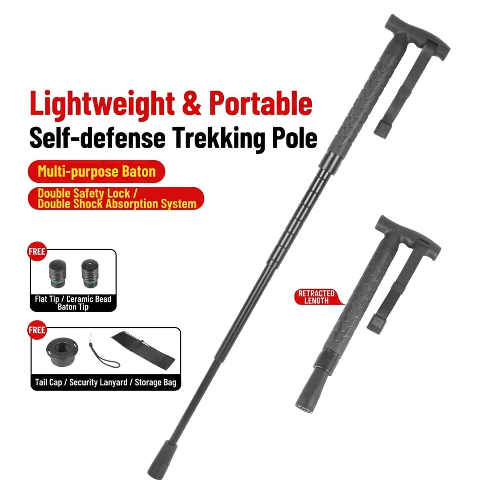 Telescopic Hiking Poles, Multifunctional Foldable Walking Sticks for Outdoor Camping, Trekking, Travel Accessories