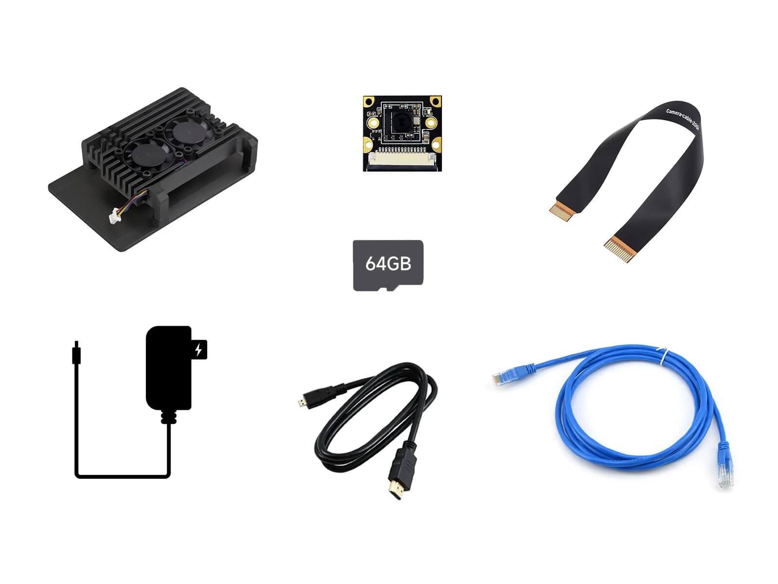 Camera Kit Waveshare Pi 5 Camera Acc A, B, C, IMX219 (with cable) ×2, Raspberry Pi 5 case, for Raspberry Pi 5 (not included)