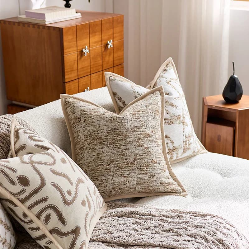 Pillow Sheet pied de poule nordic luxury pillow Lining for pillow dyed in geometric jacquard yarn Decorative for home premium black white