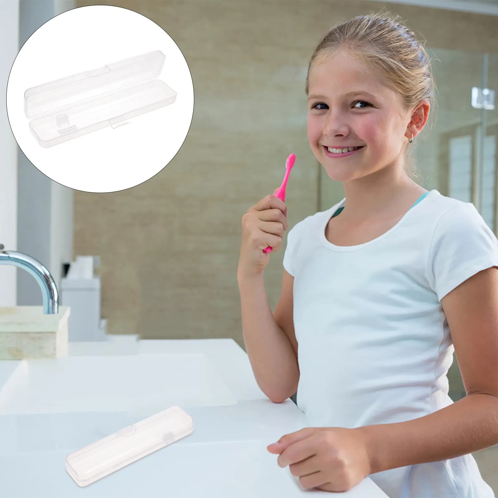 Set di 3 Scatole Porta Spazzolini Premium in PP, Custodia Portatile da Viaggio per Spazzolino e Dentifricio, Organizzatore per Esterni