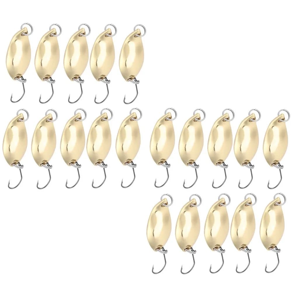 20PCS Durable Metal Spoon Fishing Lures with Single Hook 3.5g 5g Trout Lures Hard Sequins Bait Bass Fishing