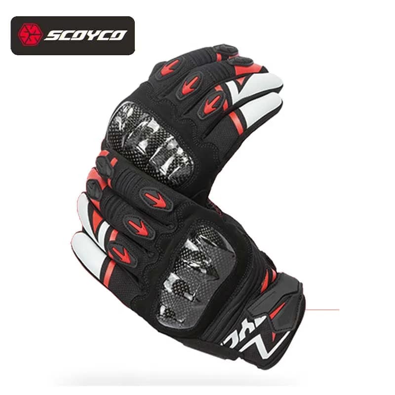 Guanti da moto da uomo primavera SCOYCO Protezione in fibra di carbonio Ventilare Accessori per bici da moto Guanto da motocross per motociclista