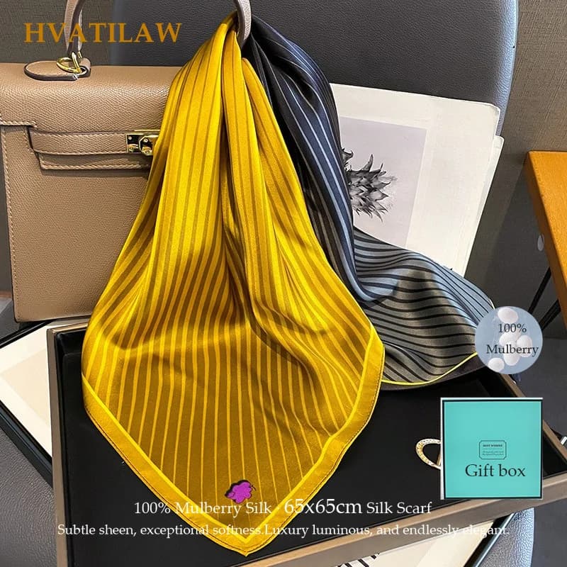 100% Real Silk Scarf Women Vacation Poncho New Mulberry Silk Luxury Fashion Square Scarves Breathable Shawl Hijab Summer Wrap