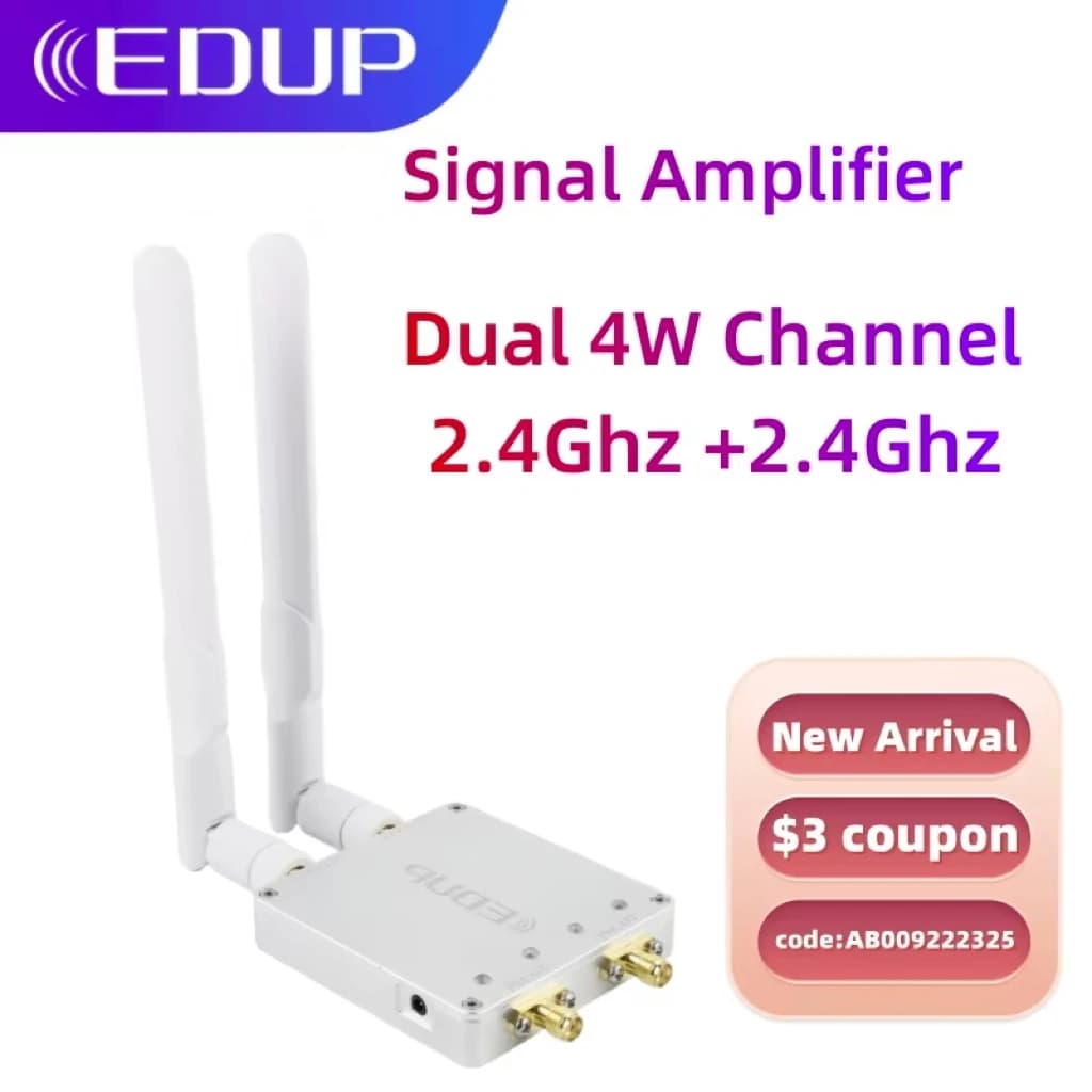 Amplificatore di segnale EDUP Dual 4W Channel Dual 2.4Ghz Wifi Booster Ripetitore extender Wifi ad alta potenza a lungo raggio per router