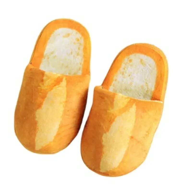 Pantofole in cotone a suola morbida da casa invernali, modello 2 pezzi, a forma di pane, hamburger e toast, stile Elfo, Tipo A(L)-B61B