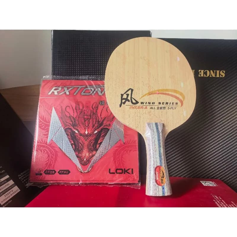 DHS SR-A Wind Sirocco Series Table Tennis Racket, 5 Ply All-Wood Excellent Control Ping Pong Paddle for Training & Competition