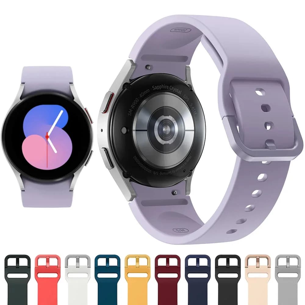 Cinturino in silicone per Samsung Galaxy Watch 7 6 5 4 40mm 44mm cinturino sportivo originale orologio 6 4 Classic 47mm 46mm 43mm Correa