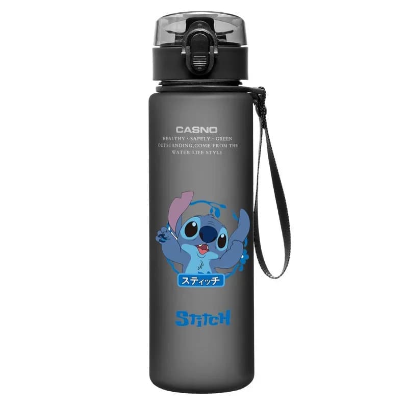 Disney Stitch Tazza di plastica sportiva per uomo e donna 560ML Disney Stitch Bottiglia d'acqua portatile creativa per studenti Tazza spaziale sportiva