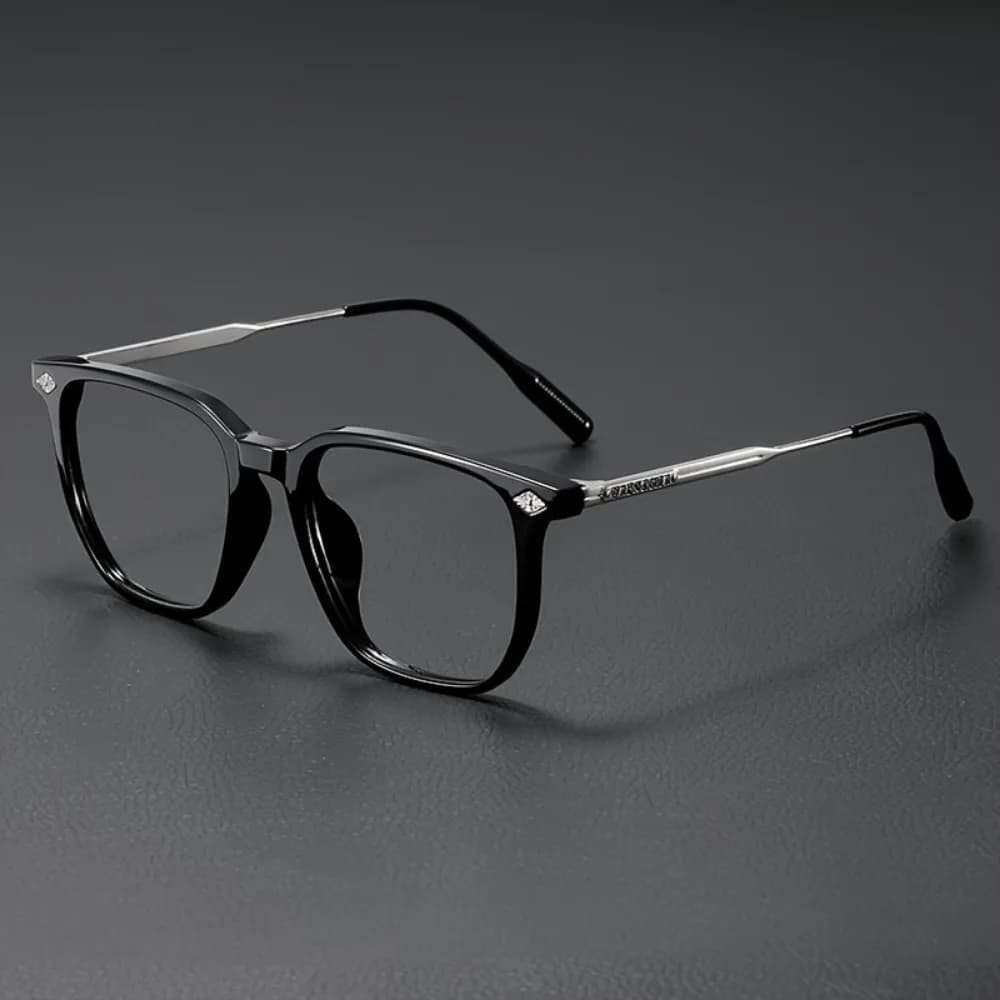 [Anti luce blu] Un paio di occhiali anti luce blu alla moda | Classica cornice quadrata in metallo | Lente trasparente, anti-luce blu | Adatto per l'uso con computer | Unisex | Stile cyberpunk