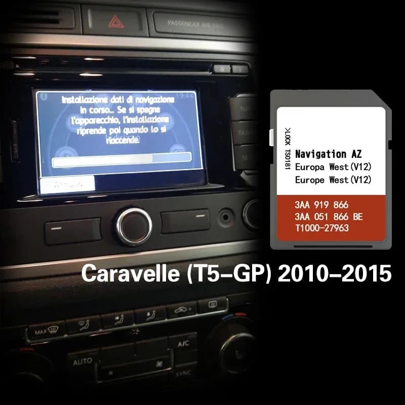 AZ V12 WEST Europr RNS 315 per VW Caravelle (T5-GP) 2010-2015 Scheda SD Navi