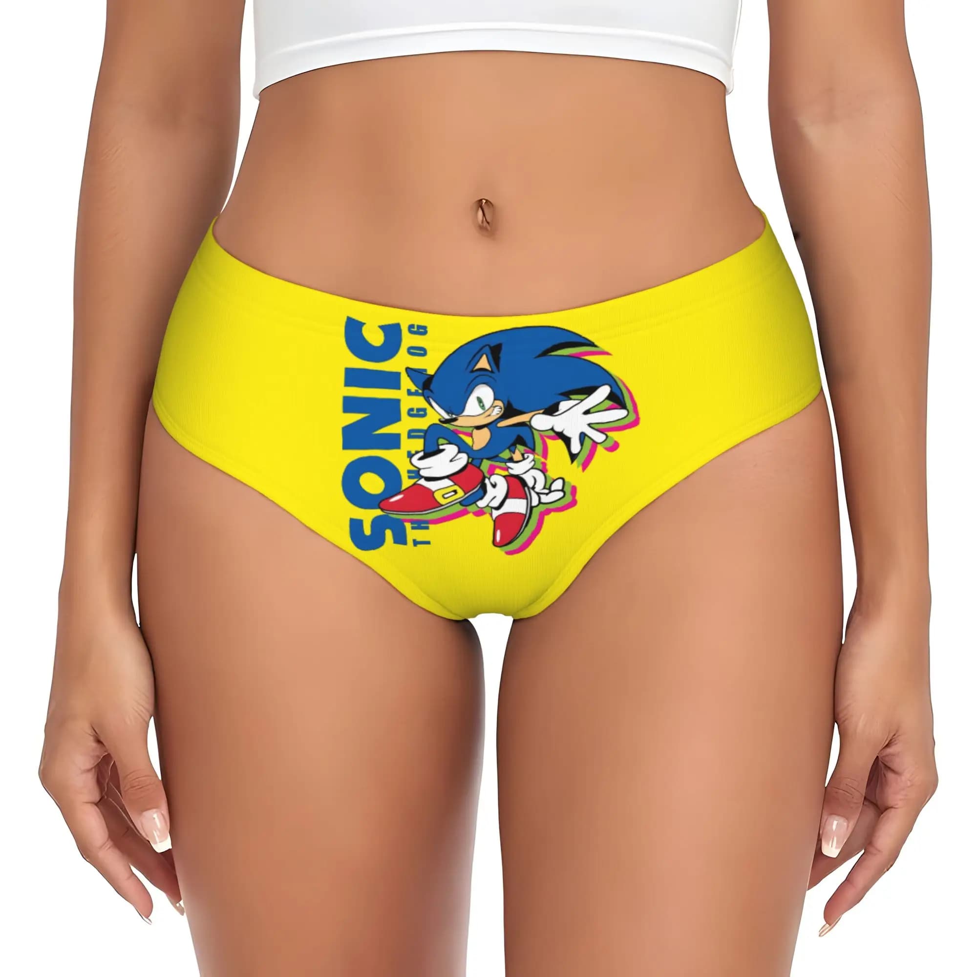 Slip da donna personalizzati con motivo Sonic, morbidi, a tema Hedgehog