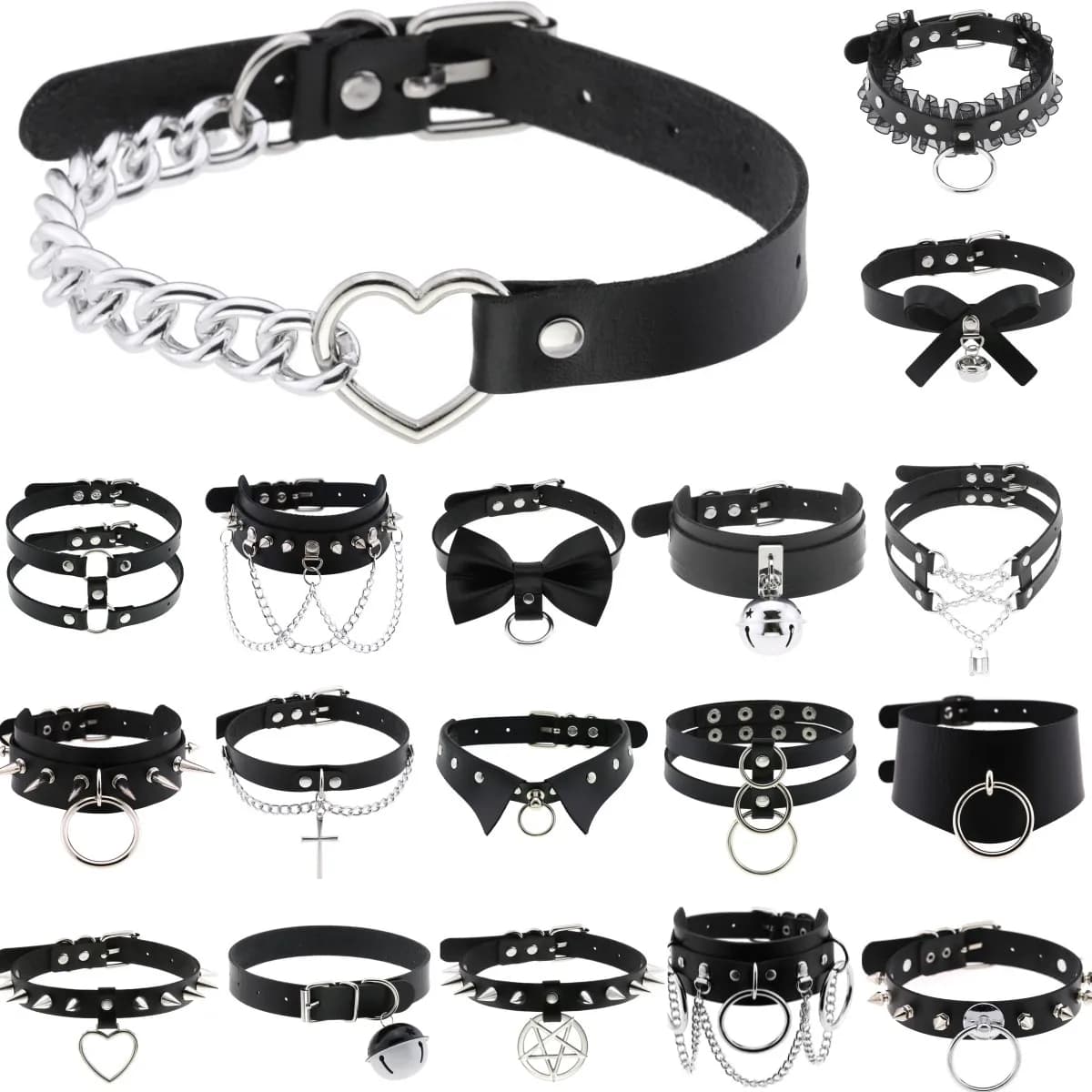 DIEZI Personalized Men's PU Leather Crew Necklace Gothic Collar Torques For Women Boho Vintage Party Jewelry