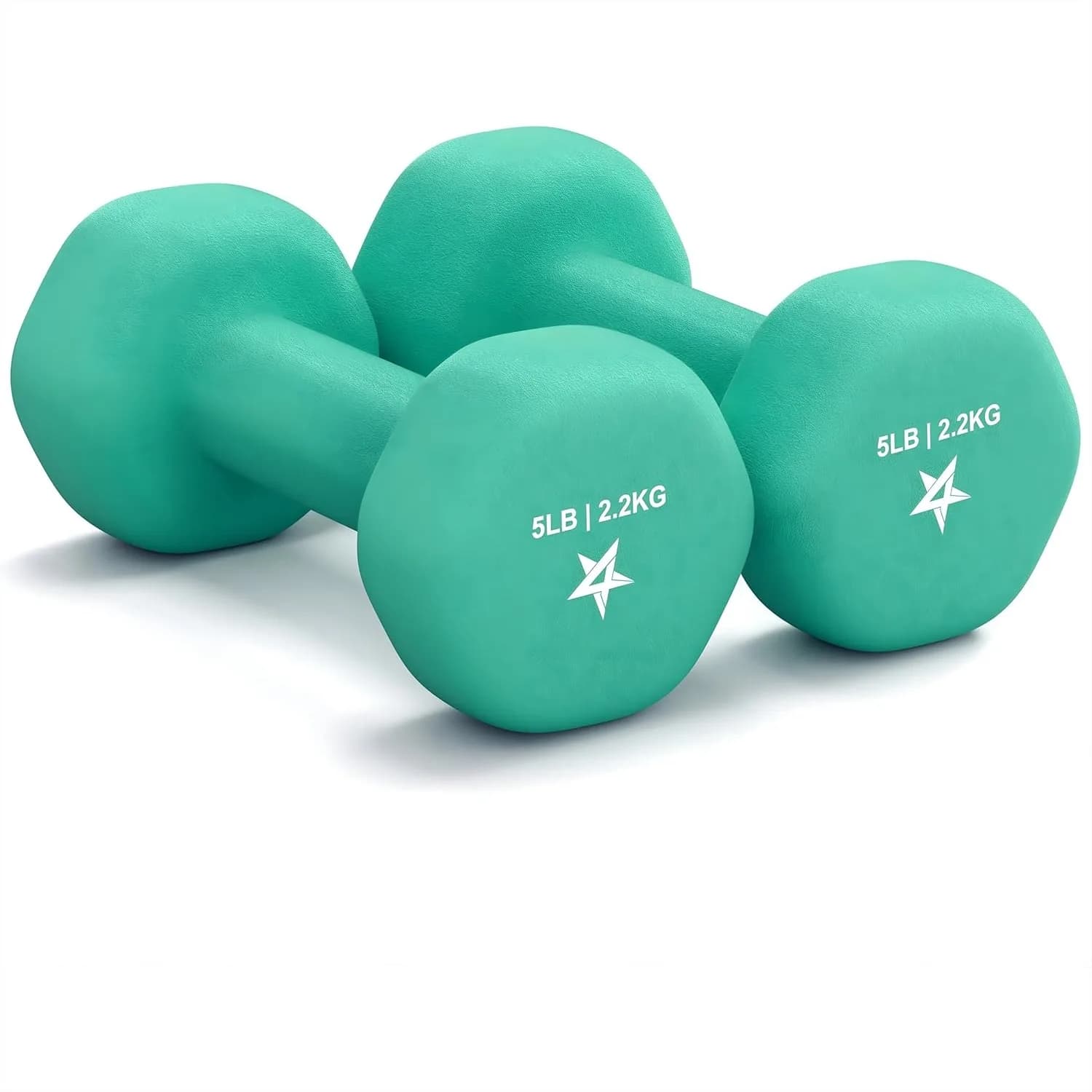 Set di 2 manubri esagonali rivestiti in neoprene - Antirotolamento, Antiscivolo, Opzioni di peso multiple, 15 colori