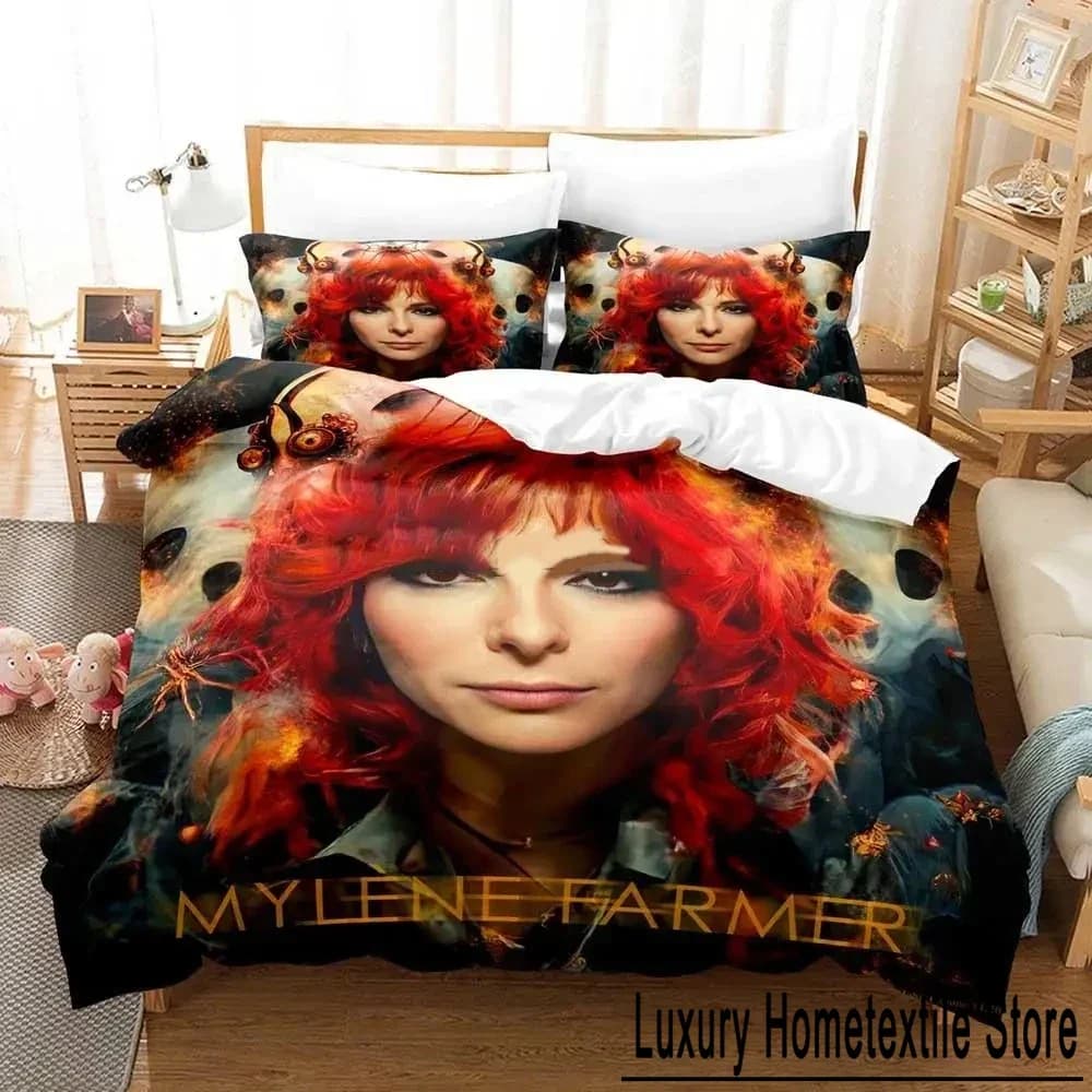 Single Mylene Farmer Bedding Set Duvet Cover Bed Set Quilt Cover Pillowcase Comforter king Queen Size Boys Adult Bedding Set