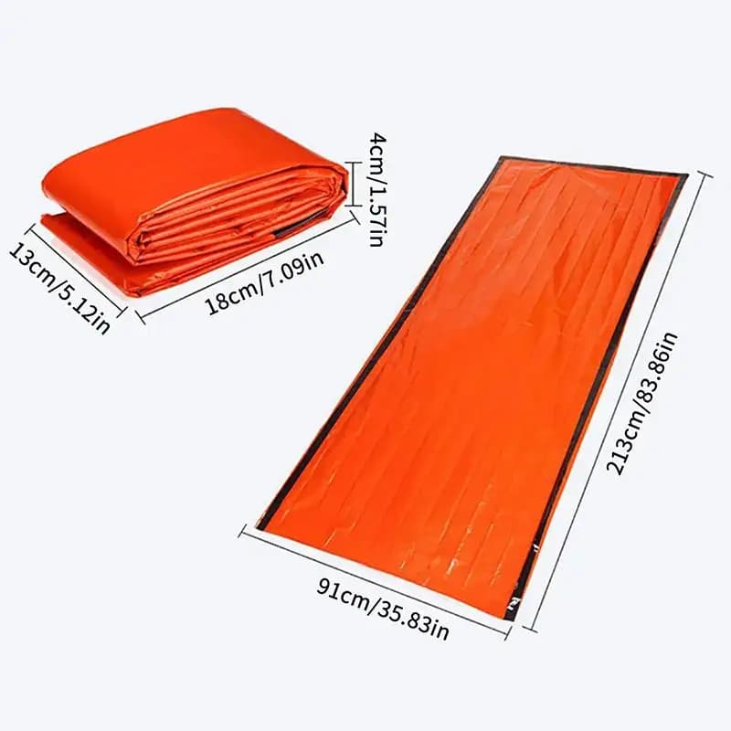 Sacco a Pelo Termico Ultra Resistente con Fischietto e Moschettone Integrati per Emergenze