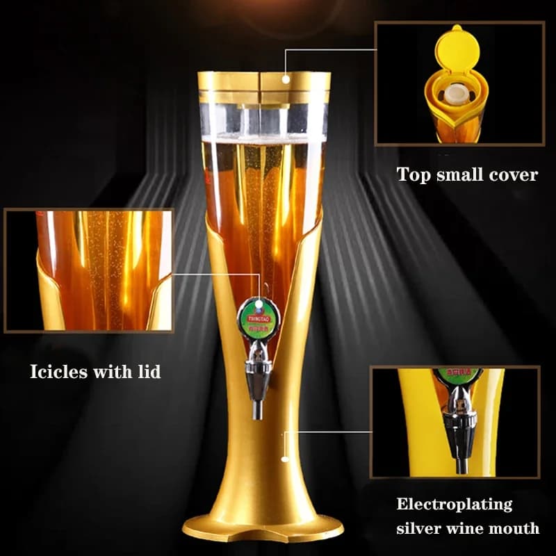 220v Elettrico 3 Litri Cannone per Vino Portabottiglie Macchina per Bevande di Birra Macchine per Bevande Fredde Contenitore per Succhi Con Luci per Ghiaccioli Festa B