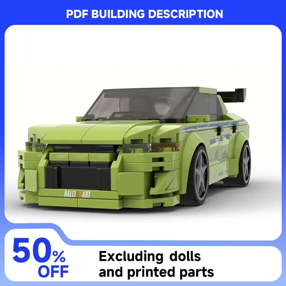 Speed ​​Series MOC Racing Movie Model Building Blocks Evolution VII City Highway Modular Car DIY Assembly Children's Toy Gift