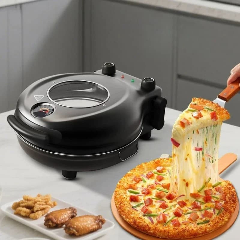 Per teglia elettrica per pizza da 1200 W approfondita 420 ℃ Pancake Pan Forno per frittura riscaldato a doppia faccia Crepe Maker Sandwich Bread Mak