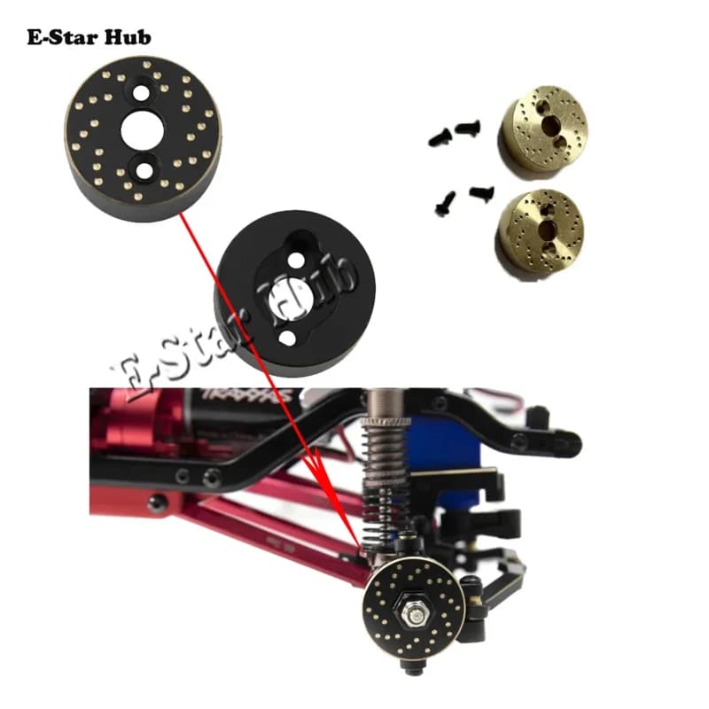 TRX4M Ottone Assale Posteriore Ruota Adattatore Mozzo Esagonale Disco Freno Contrappeso per TRX4-M 1/18 RC Auto Parti di Aggiornamento