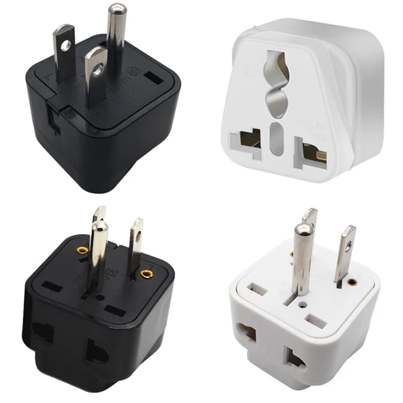 Convertitore presa adattatore da viaggio universale in rame bianco nero 15A 125V USA Giappone Canada Messico 5-15P 3 pin per US EU AU UK