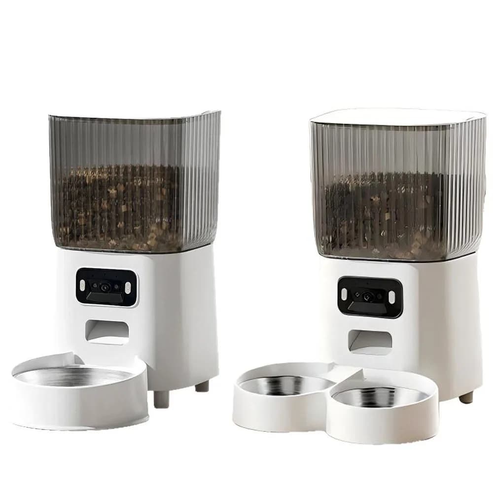 5L Eco-Friendly Plastic Modern Adjustable Smart Pet Feeder Camera IPX4 Waterproof WiFi App-Controlled Charge Portable Automatic
