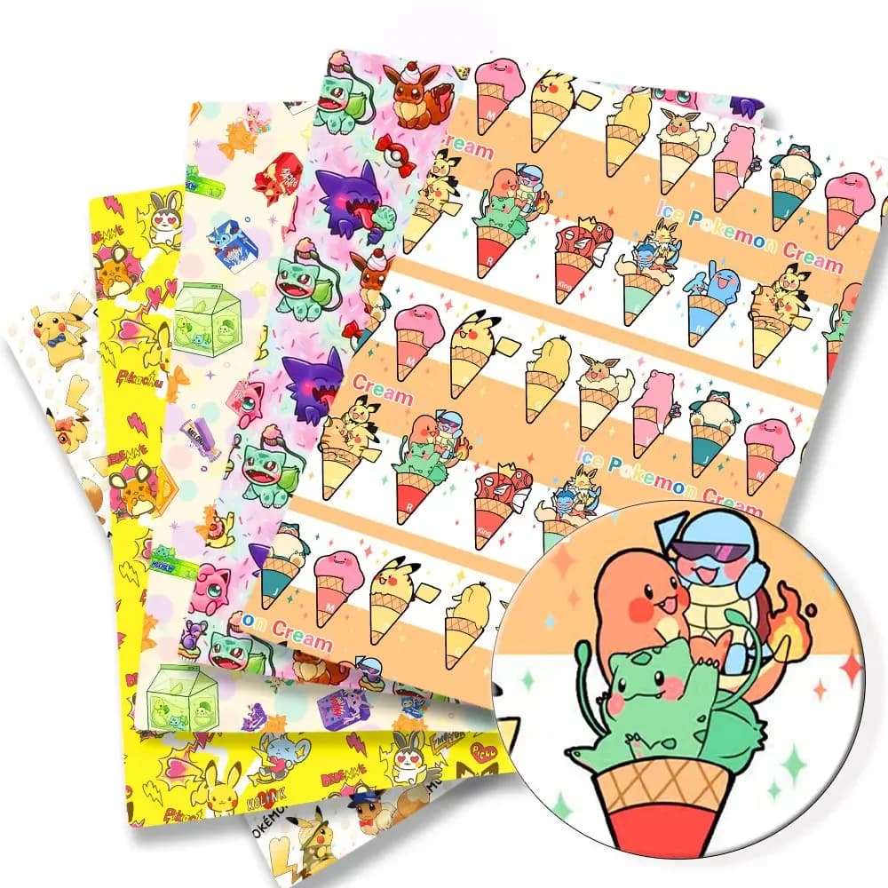 Pokemon Cartoon Fabric140 * 50cm cucito a mano Patchwork Quilting Baby Dress Home Sheet tessuto stampato tessuto cucito bambini
