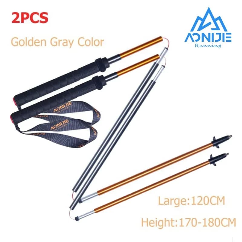 2PCS AONIJIE E4201 Ultralight Folding Pole Quick Block Trekking Sticks Race Sticks Carbon Fiber Stroller Trekking Pole