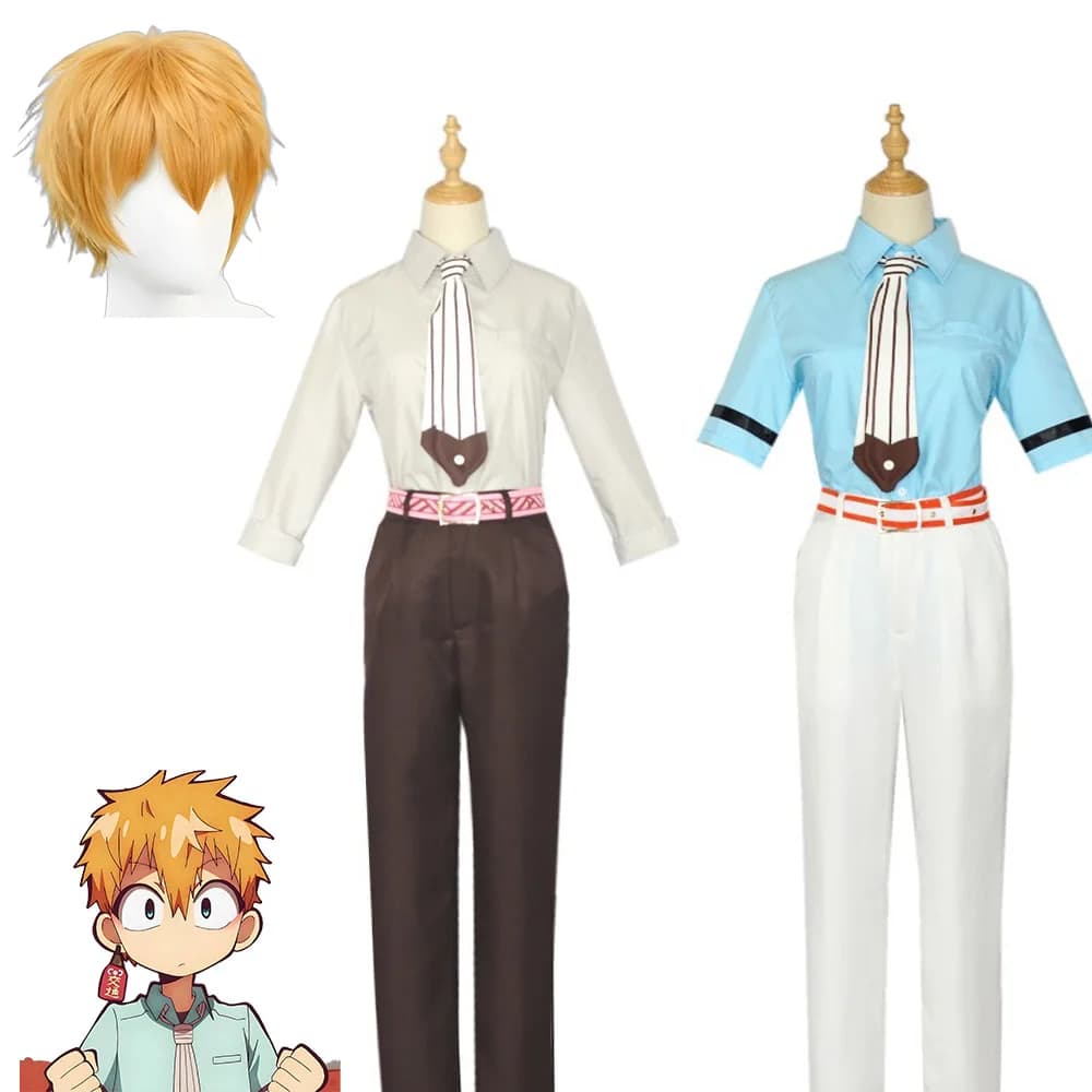 Anime Cosplay Toilet-bound Hanako-Kun Minamoto Kou costumes Wig Halloween Costume Man op Shirt Pants Accessories Puntelli