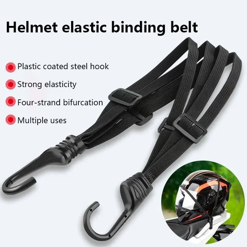 Motorcycle Back Seat Helmet Strips Elastic Rope Motorcycle Helmet Fixed Strap Adjustment Fix Rope Goods Strap Durable 60cm/90cm