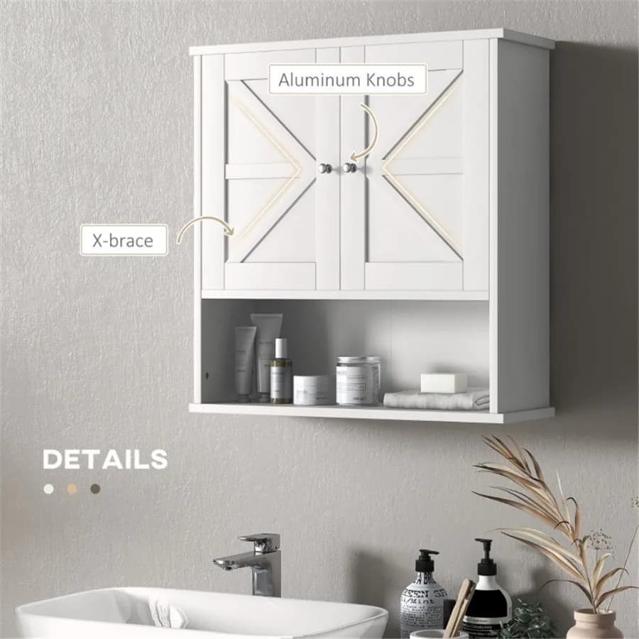 Armadietto a specchio da bagno a parete con ripiano portaoggetti per il bagno