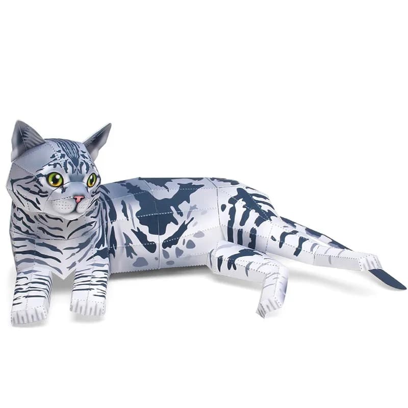 American Shorthair Cat Folding Origami Art Mini 3D Paper Model Papercraft Animal DIY Kids Adult Handmade Craft Toys QD-232