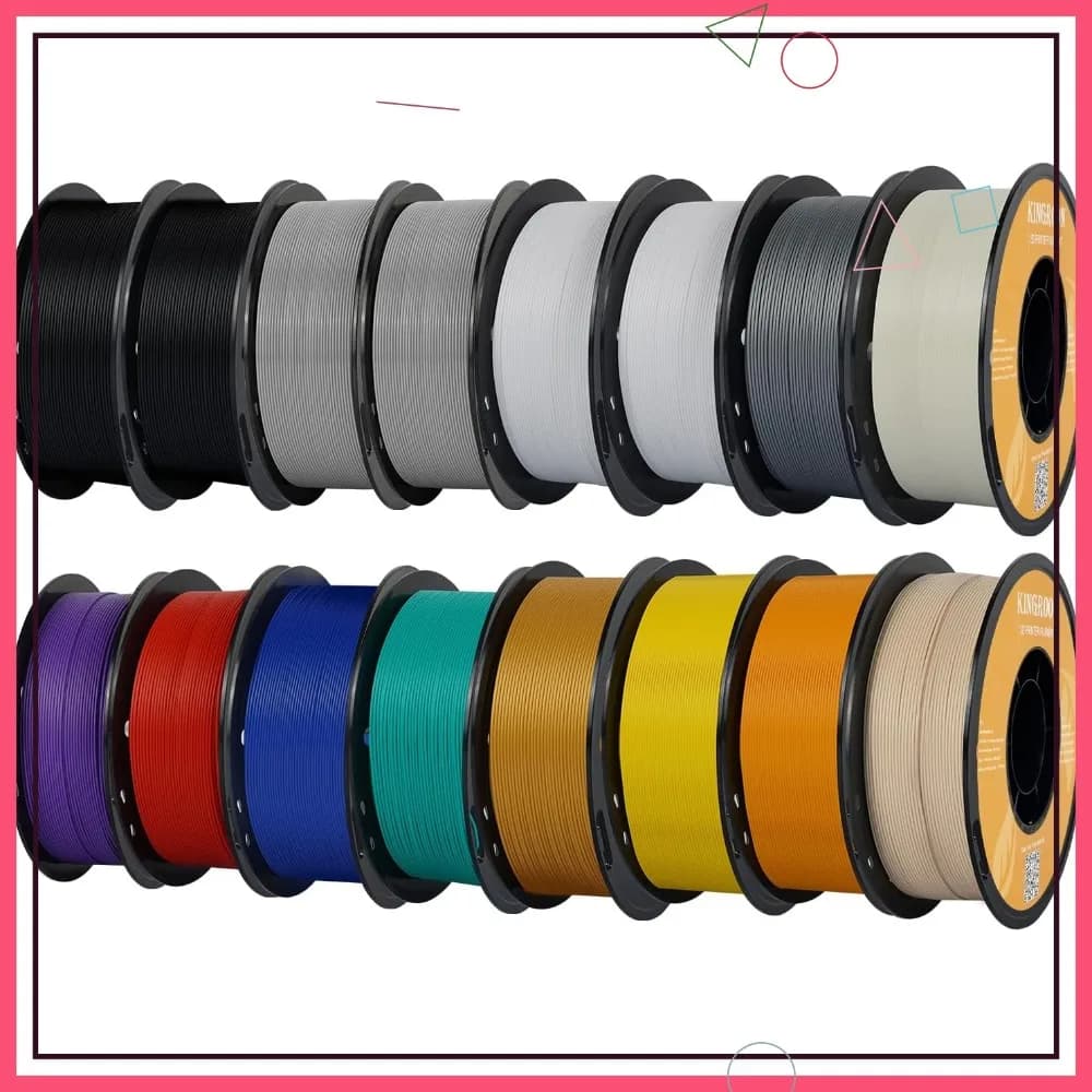 Filamento PLA Plus per Stampante 3D, 16 Bobine, 1.75mm +/-0.03mm, 16kg, Set Multicolore